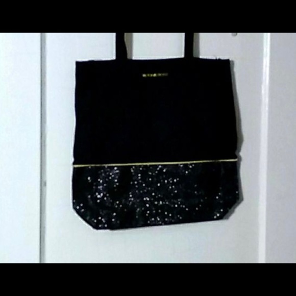 Victoria's Secret Black Tote w/Glitter Bottom - Picture 4 of 4